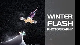 Winter Flash Photography - Snowboarding