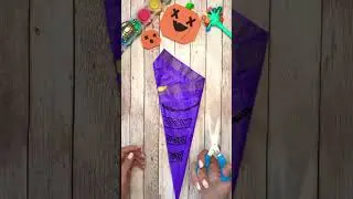 Easy Spider Web out of trash bag 🎃 DIY Halloween decorations ideas #shorts #diy #tutorial #5minute