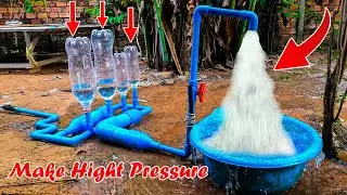 Make a water system for your garden using recycled plastic bottles and pipes.