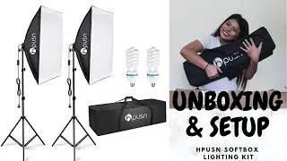 UNBOXING & SETUP | HPUSN SoftBox Lighting Kit (Amazon) | Affordable Studio Lights | Dash of Liz
