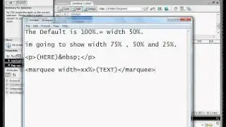 Marcomedia dreamweaver Scrolling text Width.avi