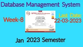 NPTEL Week 8 Database Management System Assignment 8 Answers | DBMS Week-8 Quiz Answers 2023 | NPTEL