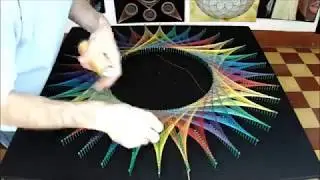 radial mirror string art by Jorge de la Tierra