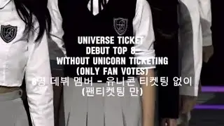 Universe Ticket Top 8- Fan votes only