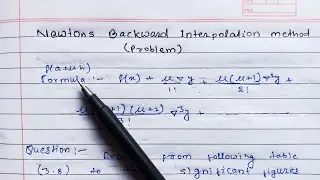 Newton backward interpolation method