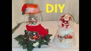 DIY Snow globes Craft from Dollar Tree Items
