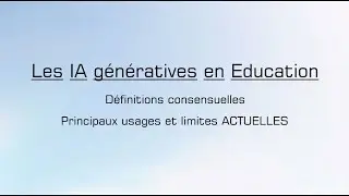 [Podcast] Les IA génératives en Education : introduction du 11/09/24