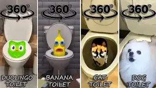 Skibidi toilet DOG vs SKIBIDI DUOLINGO vs SKIBIDI CAT vs SKIBIDI BANANA 360º VR
