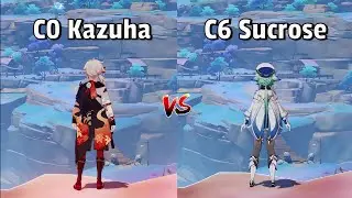 C0 Kazuha vs C6 Sucrose - Who is Best Support - [ Genshin Impact ]