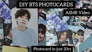 DIY BTS DOUBLE SIDED PHOTOCARDS//Made with plain paper//ASMR Video// #bts #diybts