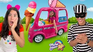 Maria Clara e JP em uma história engraçada do carrinho de sorvete.