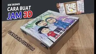 Ohh  begini JAM 3D dari KAYU JATI BELANDA / MDF dicetak gambar custom dengan UV Printing