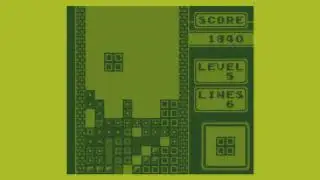 Ares emulator 123-dev (Game Boy) - Tetris (DOT Matrix shader)