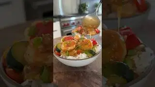 Aunt Susan’s healthy shrimp stir fry✨
