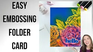 EASY Embossing Folder Card Idea with Ink Swiping & Heat Embossing Techniques #papercraft
