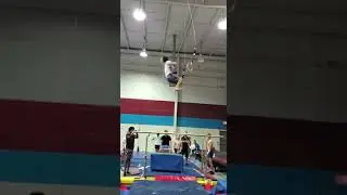 Gavin Urash, Double Double (side view), 2021 Practice, Axcelerate Gymnastics