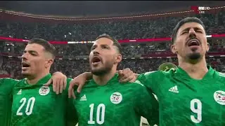 أداء حماسي من اللاعبين للنشيد الوطني