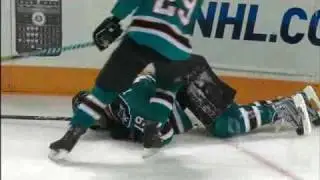 Joe Thornton Crashes into the Borads 3/27/2010