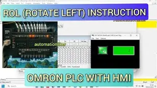 CX Programmer : ROL (Rotate Left) Instruction Omron PLC With HMI Simulation