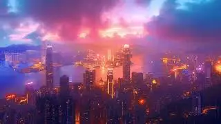 Cyberpunk Hong Kong Cityscape - Synthwave Retrowave Mix