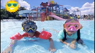 🌈 Melody and Ivan Swim in kids Pool and Play at Playground 💦