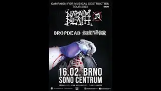 Napalm Death, Sono Club, Brno, 16 2 2023, pt. II., Footage Syky
