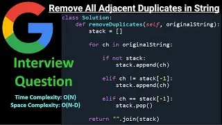 Remove All Adjacent Duplicates in String - Stack - Python