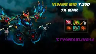 МИДОВЫЙ VISAGE 7.35d - ГЕЙМПЛЕЙ НА МИДОВОМ ВИЗАЖЕ 7К ММР #visage  #дота2 #dota2  #guide