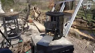 Fried Asparagus on a rocket stove