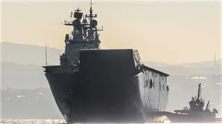 Spanish Navy amphibious assault ship ESPS Juan Carlos I (L-61) arriving in Istanbul - April 15, 2024