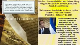 Macron's victory on the first round of French Election 2017 predicted by Clairvoyant D. Staikova