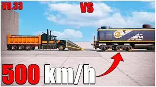 Beamng Drive | v0.33 | Train vs Ramp Truck - 500 km/h Collision Catastrophe! 🚂💥🚚 | #11 | car torture