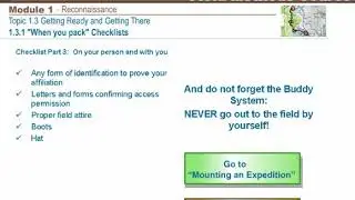 SWAMP FIELD METHODS MODULE 1 - RECONNAISSANCE