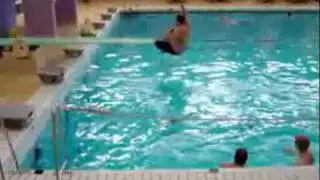 man falls off diving board