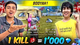 Per Kill -1000 Diamonds 💎 Challenge 😱| Solo Vs Squad | Ronish Looted me😭 - Garena Free Fire