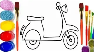 تعلم الرسم | كيفية رسم فيسبا خطوة بخطوة سهلة والتلوين  How to Draw a Vespa Scooter