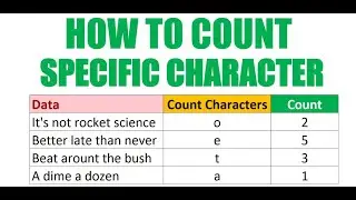 How to Count Specific Character in Excel