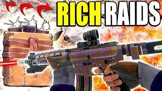 Rust RICH RAIDS = FREE LR-300 - SOLO Raiding STACKED BASES for EASY PROFIT (Rust Raids Vanilla PvP)