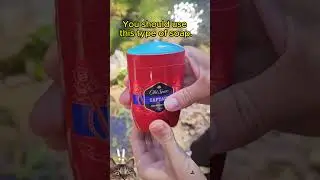 The girl demonstrates survival skills using survival soap.💦 