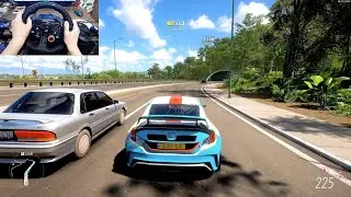 Forza Horizon 5 . Honda Civic Coupe 2016 . Car Show Speed Jump Crash Test Drive . 4K 60fps.