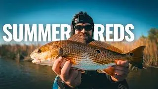 Chasing Summer Redfish in My Kayak | Saltwater Marsh Fishing