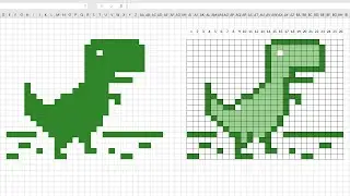 How To Draw T-Rex pixel