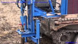Буровая установка Вектор ВР 3 354 на баз вездехода ТТМ в работе