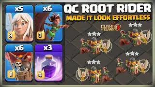 QC Root Riders Attack Strategy TH16 | Legend League Attacks | Clash of Clans Th16 QC Root Rider