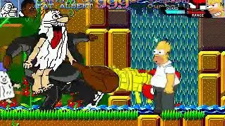 Mugen Captain Caveman and Fat Albert vs Homer Simpson and Gumball