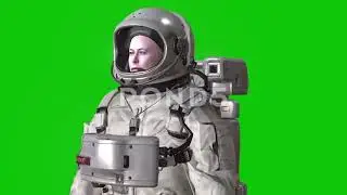 Astronaut Elon Musk Walking Green Screen Animation
