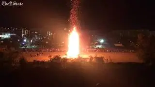 University of South Carolina fans burn a Clemson Tiger