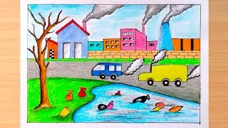 Environment Day Drawing| Environment Polution Drawing| Plastic Polution Drawing