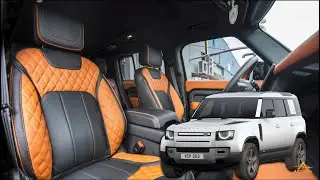 Land Rover Defender Interior Upholstery Upgrade tan Leather ARTTouch