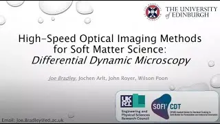 SOFT MATTER SEMINAR SERIES - High-Speed Optical Imaging Methods for Soft Matter Science
